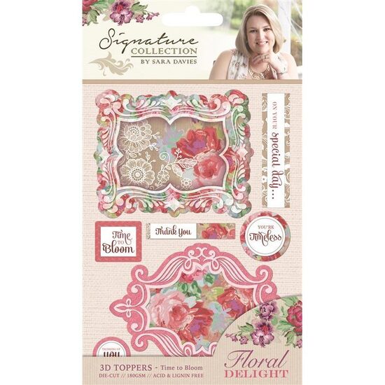 S-FD-TP-TTB Set 8 etichete 3D Time to Bloom - Crafters Companion