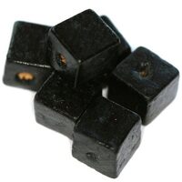 6537 - Margele lemn cubice 10 gr, 12mm - negre - POL