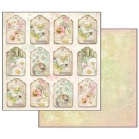 SBB438 - Hartie scrapbooking 31.2X30.3CM - Tag chiudipacco Primavera - Stamperia