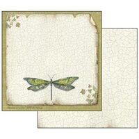 SBB449 - Hartie scrapbooking 31.2X30.3CM - Libellule et craquele - Stamperia