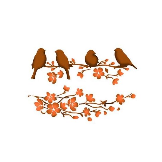 KSG351 - Sablon 21x29.7cm - Birds on tree - Stamperia
