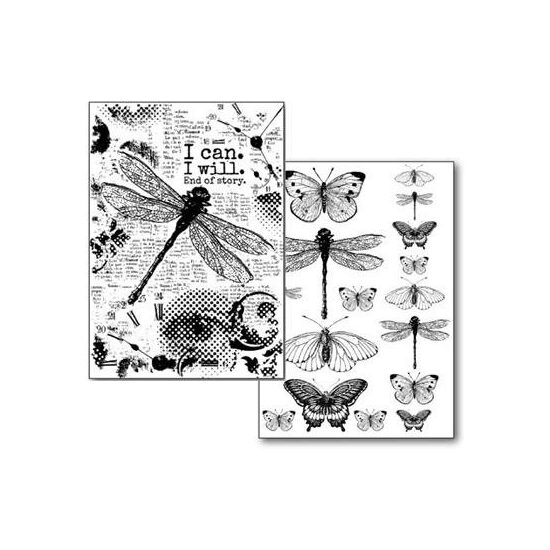 DFTR063 - Hartie transfer A4 - 2 buc/set - Dragonfly - Stamperia