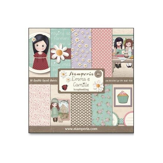 SBBL16 - Bloc 10 coli Scrap, 30x30cm - Emma e Camille - Stamp.