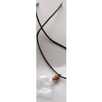 357581 - Medalion inima sticla, cu sfoara neagra - ANT-CH