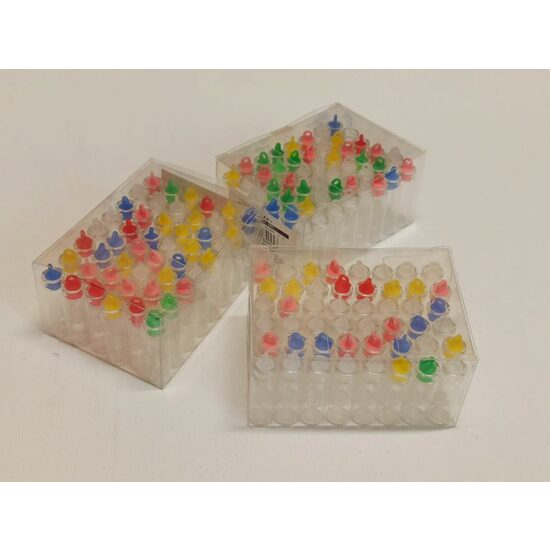 357555 - Set 48 mini sticlute cu dop din plastic, multicolore - ANT-CH