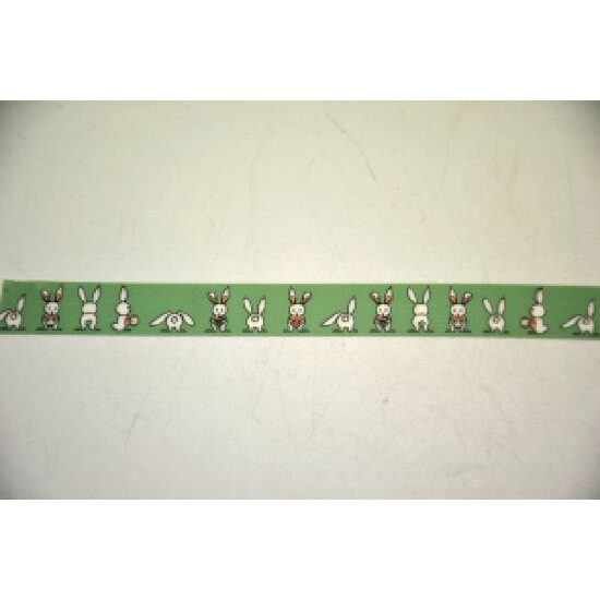 372890 - Deco tape - washi tape - scotch hartie imprimat cu iepurasi - 15mm x 10m ANT-CH