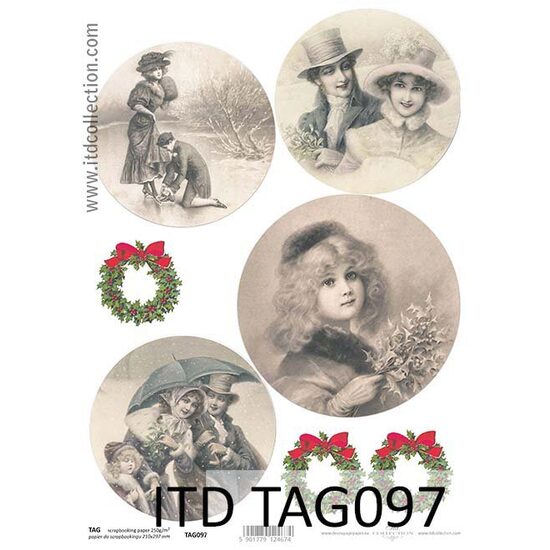 TAG-097 - Hartie scrapbooking -Etichete - A4, 250g - ITD