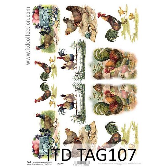 TAG-107 - Hartie scrapbooking -Etichete - A4, 250g - ITD