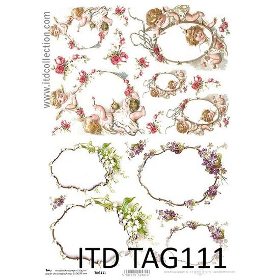 TAG-111 - Hartie scrapbooking -Etichete - A4, 250g - ITD
