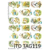 TAG-119 - Hartie scrapbooking -Etichete - A4, 250g - ITD