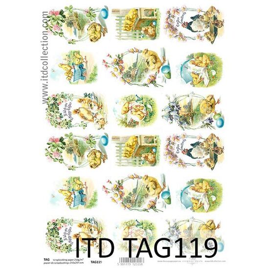 TAG-119 - Hartie scrapbooking -Etichete - A4, 250g - ITD