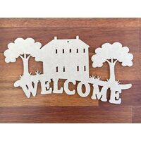 S-225 - Tablita WELCOME - MDF - 46x24x0.6cm - MIMH
