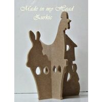 S-231 - Figurina 3D - pui si iepuras - MDF 0.6cm - MIMH