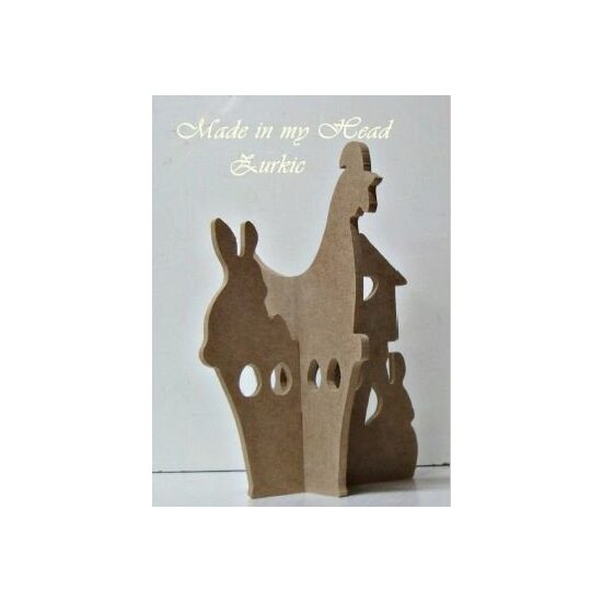 S-231 - Figurina 3D - pui si iepuras - MDF 0.6cm - MIMH