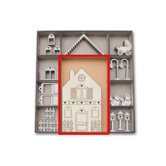 KLSBX19 - Set 6 figurine lemn - forma casa - 9x14.5 cm - Stamperia
