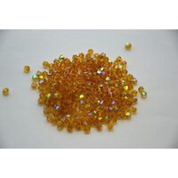 365662 - Set 10 margele sticla, biconice, 4mm - ocru - ANT-CH