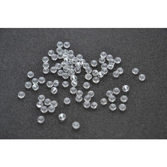365600 - Set 10 margele sticla, fatetate 4mm - transparete - ANT-CH