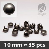 KS-GR10BN - Accesorii metalice, tinte negre, rotunde - nickel free - 30buc - KI-SIGN