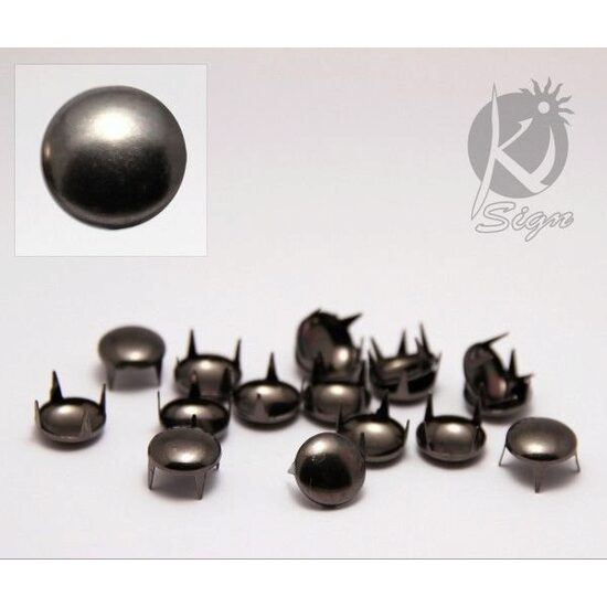 KS-GR8BN - Accesorii metalice, tinte negre, rotunde 8mm - nickel free - 50buc - KI-SIGN