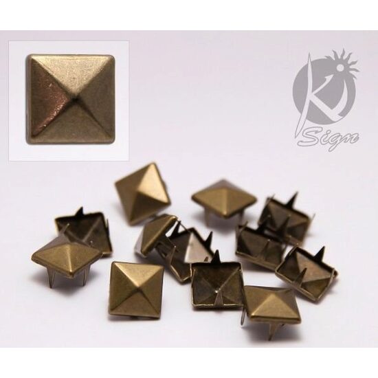 KS-GC8AB - Accesorii metalice, tinte bronz, patrate 8mm - nickel free - 40buc - KI-SIGN