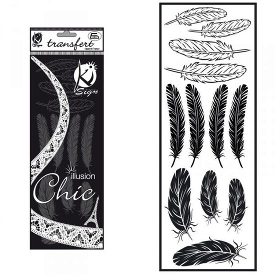 KSFD-28 - Abtibild transferabil pt. textile - pene negre - 10x30cm - KI-SIGN