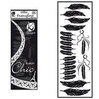 KSFD-20 - Abtibild transferabil pt. textile - pene negre - 10x30cm - KI-SIGN