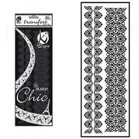 KSFD-14 - Abtibild transferabil pt. textile - dantelarie neagra - 10x30cm - KI-SIGN