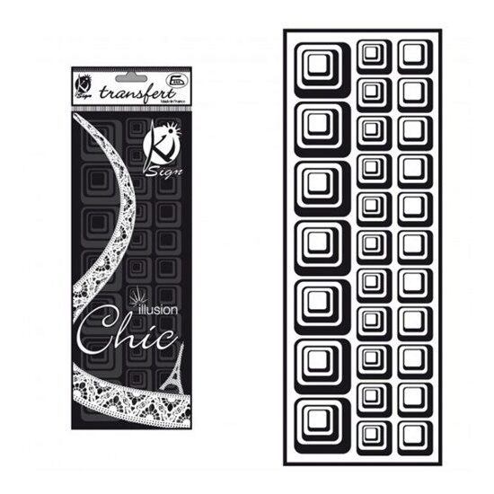 KSFD-16 - Abtibild transferabil pt. textile - patrate negre - 10x30cm - KI-SIGN