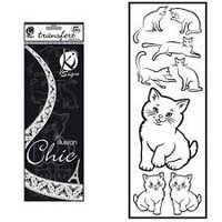 KSFD-30 - Abtibild transferabil pt. textile - pisici negre - 10x30cm - KI-SIGN