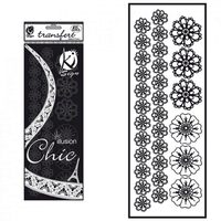 KSFD-12 - Abtibild transferabil pt. textile - floricele negre - 10x30cm - KI-SIGN