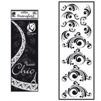 KSFD-08 - Abtibild transferabil pt. textile - elemente arabice negre - 10x30cm - KI-SIGN