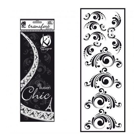 KSFD-08 - Abtibild transferabil pt. textile - elemente arabice negre - 10x30cm - KI-SIGN