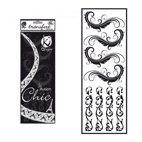 KSFD-07 - Abtibild transferabil pt. textile - elemente arabice negre - 10x30cm - KI-SIGN