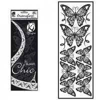 KSFD-09 - Abtibild transferabil pt. textile - fluturi negrii - 10x30cm - KI-SIGN