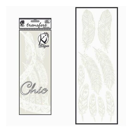 KSFD-29B - Abtibild transferabil pt. textile - pene albe - 10x30cm - KI-SIGN