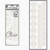 KSFD-15B - Abtibild transferabil pt. textile - inimioare albe - 10x30cm - KI-SIGN