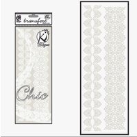 KSFD-14B - Abtibild transferabil pt. textile - dantelarie alba - 10x30cm - KI-SIGN