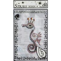 MSM-19 - Ornament calut de mare, transferabil pe textile, din strasuri - 9.5x14.5cm - KI-SIGN