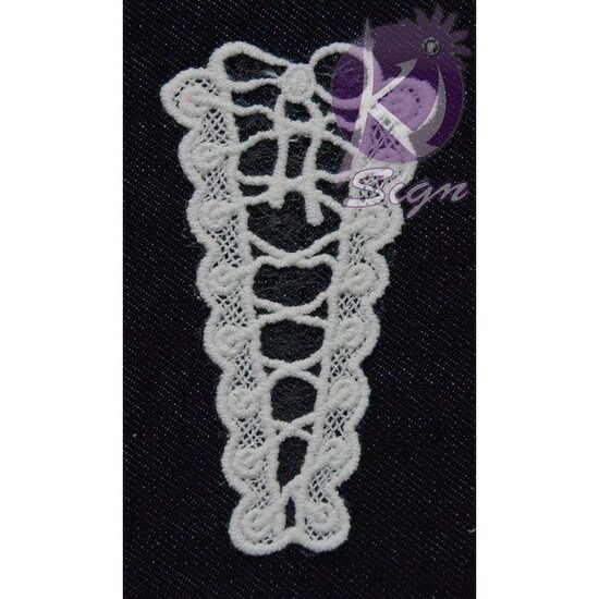 MD19 - Ornament transferabil pe textile, din dantela - 10x18.5cm - KI-SIGN