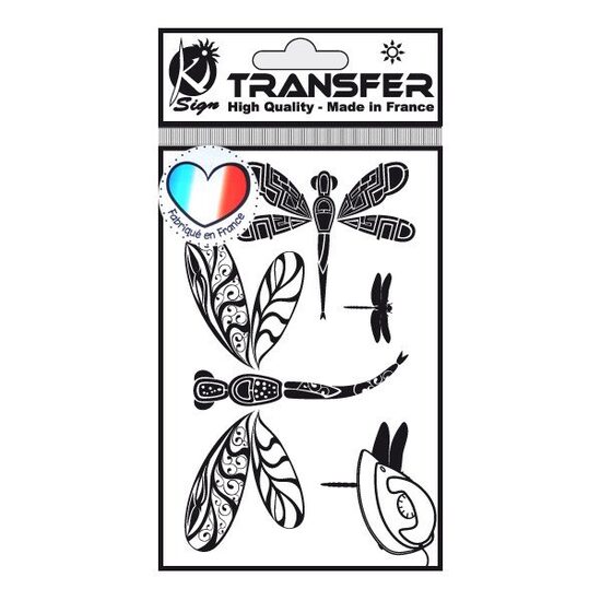 TRM-N10 - Abtibild transferabil pt. textile - libelule - 9x14.5cm - KI-SIGN