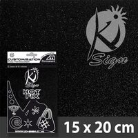 TISSU-BLACK - Coala cu glitter negru, transferabila pt. textile, 15x20cm - KI-SIGN