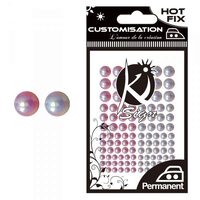 C-METAL-SPARK - Strasuri rotunde, termocolante roz - perla, 176buc - 3, 4, 5, 6mm - KI-SIGN
