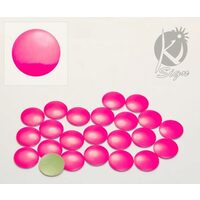 C-MET-FLUO PINK - Strasuri rotunde, termocolante roz fluorescent, 176buc - 3, 4, 5, 6mm - KI-SIGN