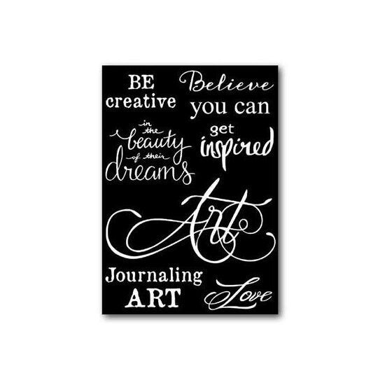 DFTD09 - Rub-on - Abtibild - stiker decorativ alb - Text - 15x22cm - Stamperia