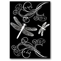 DFTD03 - Rub-on - Abtibild - stiker decorativ alb - libelule - 15x22cm - Stamperia