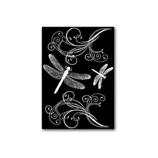 DFTD03 - Rub-on - Abtibild - stiker decorativ alb - libelule - 15x22cm - Stamperia