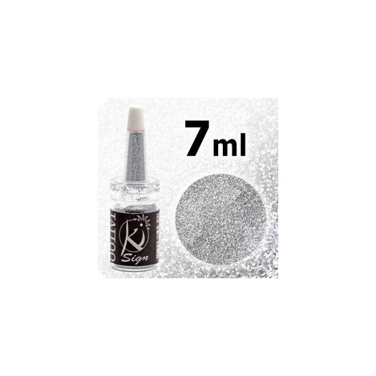 GLI536B - Glitter 7ml pt. tatuaj si body painting - UV argintiu - KI-SIGN