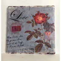 288010 - Placuta ceramica 16X16cm - decorata cu flori - ANT-CH