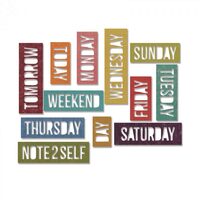 1 - 661180 Set 12 cuttere Thinlits - Daily Words Block - Sizzix
