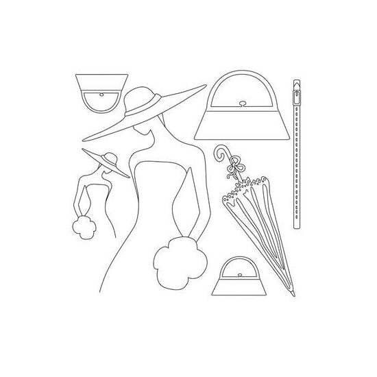 DFTM02 - Servetel de orez, 50x50cm, 14gr - Siluete - Stamperia